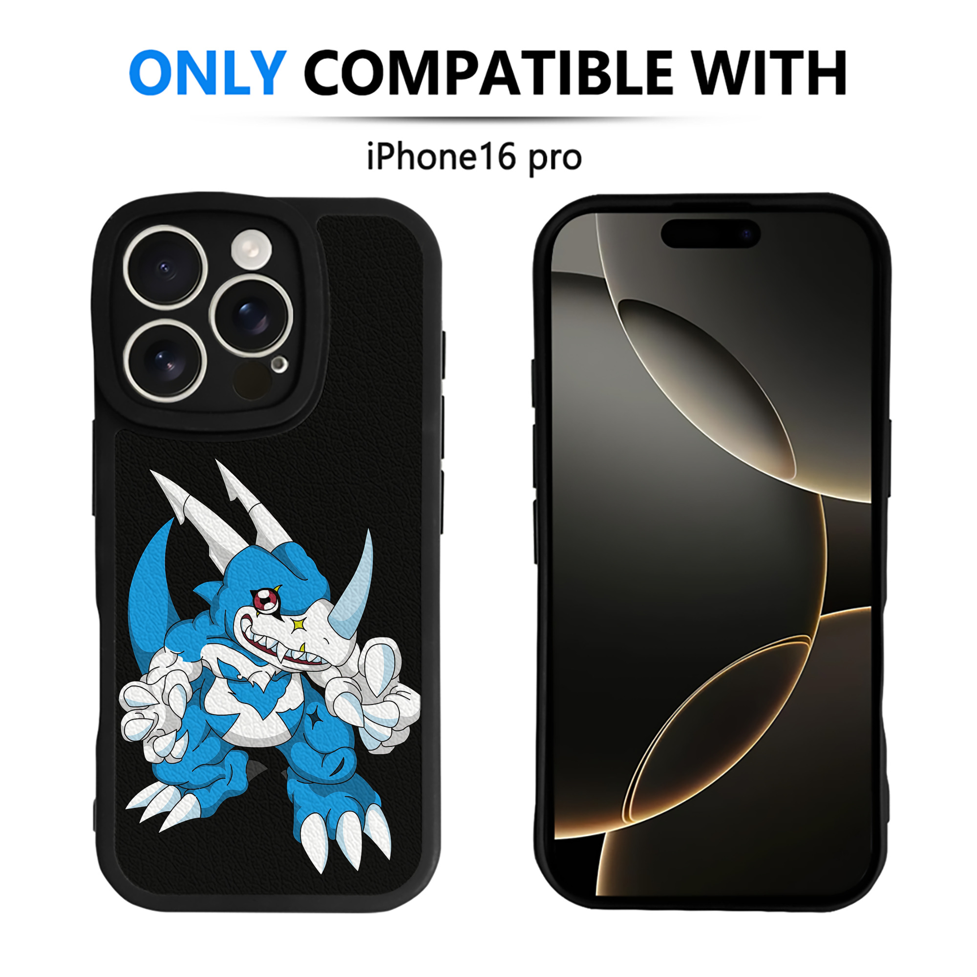 （画像用） Digimon デジタルモンスター/デジモン 【iPhone 16シリーズ対応】シリコンスマホケース（レザー調） 材質：シリコン